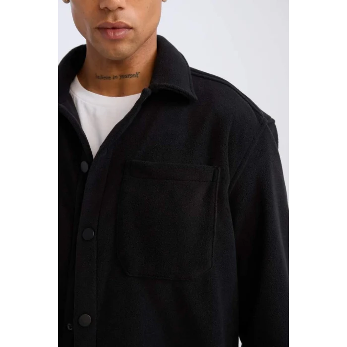 A4782 Relax Fit Polar Basic Düz Uzun Kollu Gömlek