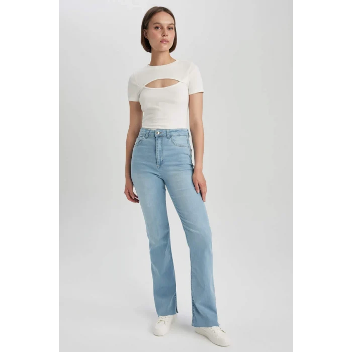 A5153 Yırtmaçlı Jean Uzun Pantolon