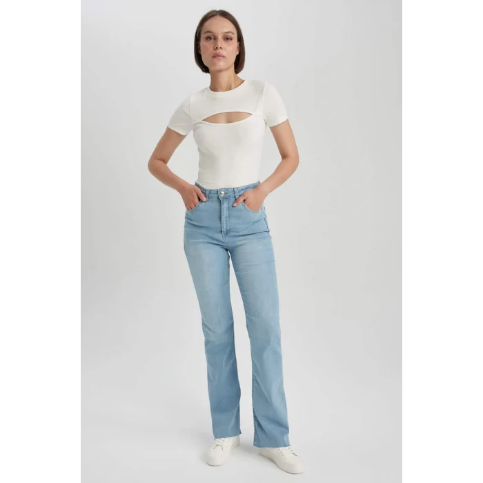 A5153 Yırtmaçlı Jean Uzun Pantolon