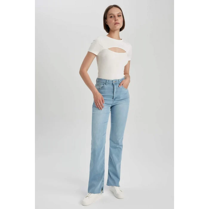 A5153 Yırtmaçlı Jean Uzun Pantolon