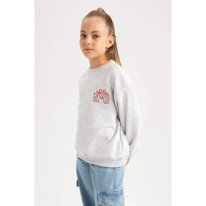 A5603 Disney Mickey & Minnie Oversize Fit Geniş Kalıp Bisiklet Yaka Sweatshirt