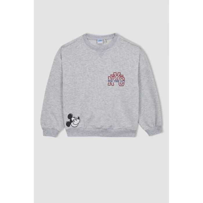 A5603 Disney Mickey & Minnie Oversize Fit Geniş Kalıp Bisiklet Yaka Sweatshirt