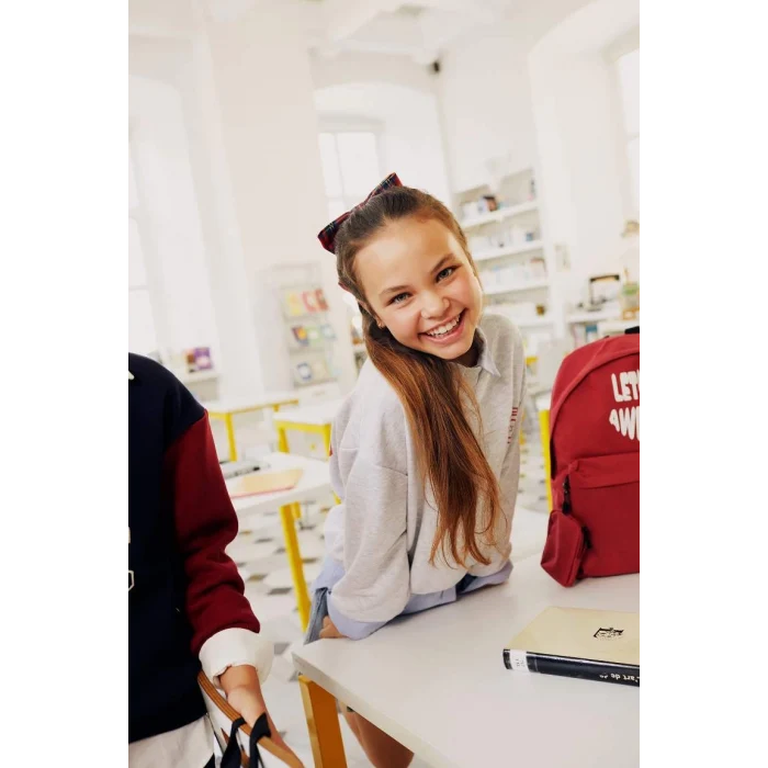 A5603 Disney Mickey & Minnie Oversize Fit Geniş Kalıp Bisiklet Yaka Sweatshirt