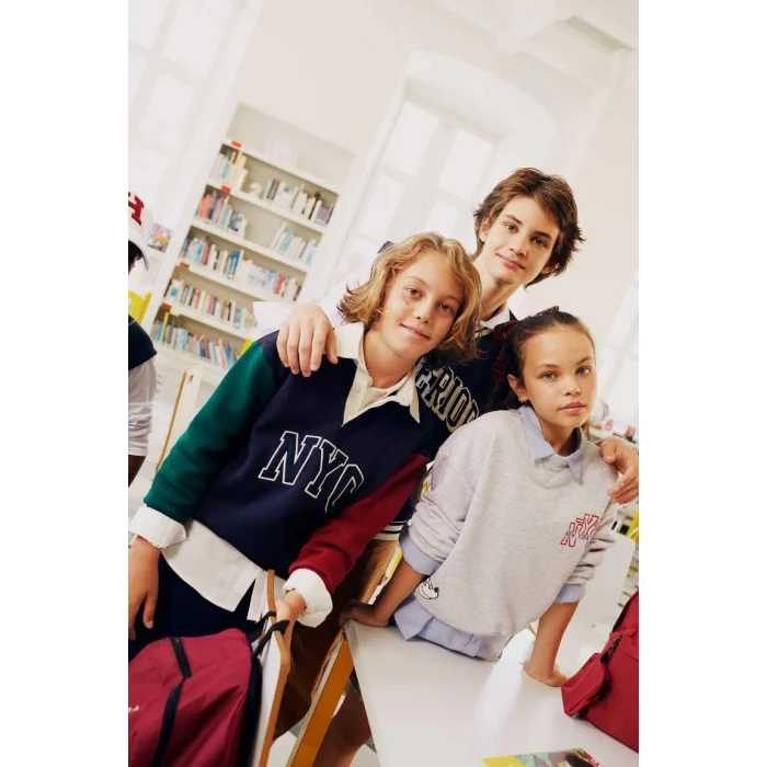 A5603 Disney Mickey & Minnie Oversize Fit Geniş Kalıp Bisiklet Yaka Sweatshirt