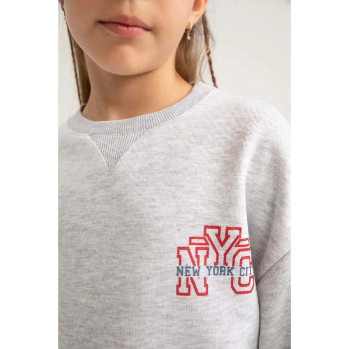 A5603 Disney Mickey & Minnie Oversize Fit Geniş Kalıp Bisiklet Yaka Sweatshirt