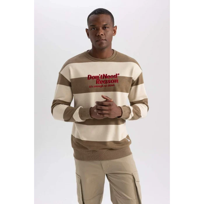 A5799 Boxy Fit Bisiklet Yaka Sweatshirt