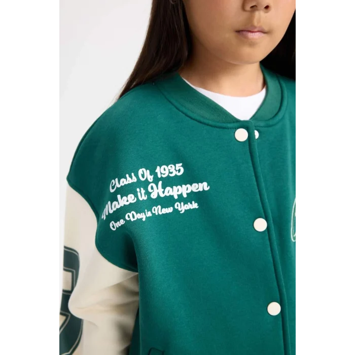 A6156 Baskılı Kalın İçi Yumuşak Tüylü Bomber Hırka