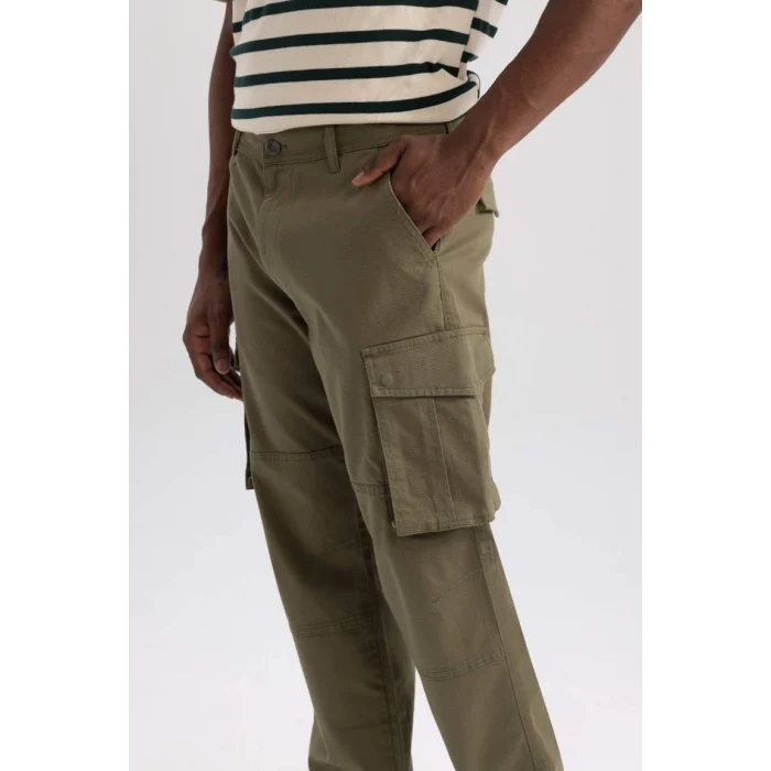 A6801 Wide Leg Fit Geniş Kalıp Normal Bel Geniş Paça Kargo Cepli Pantolon