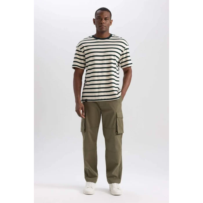 A6801 Wide Leg Fit Geniş Kalıp Normal Bel Geniş Paça Kargo Cepli Pantolon