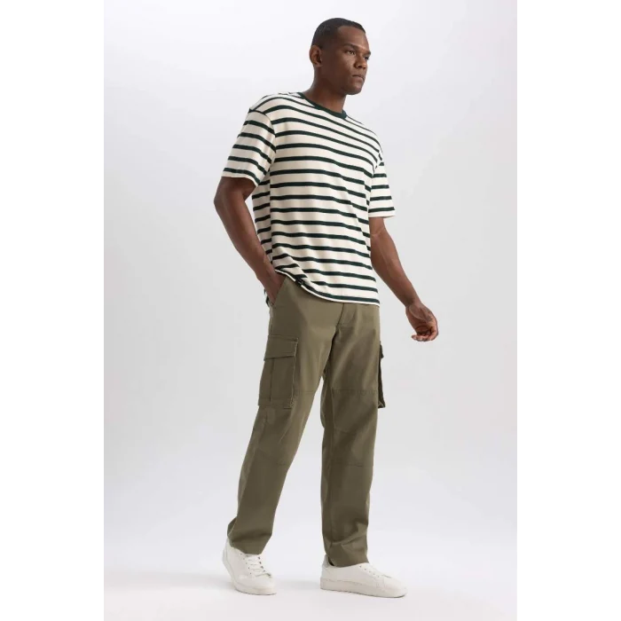 A6801 Wide Leg Fit Geniş Kalıp Normal Bel Geniş Paça Kargo Cepli Pantolon