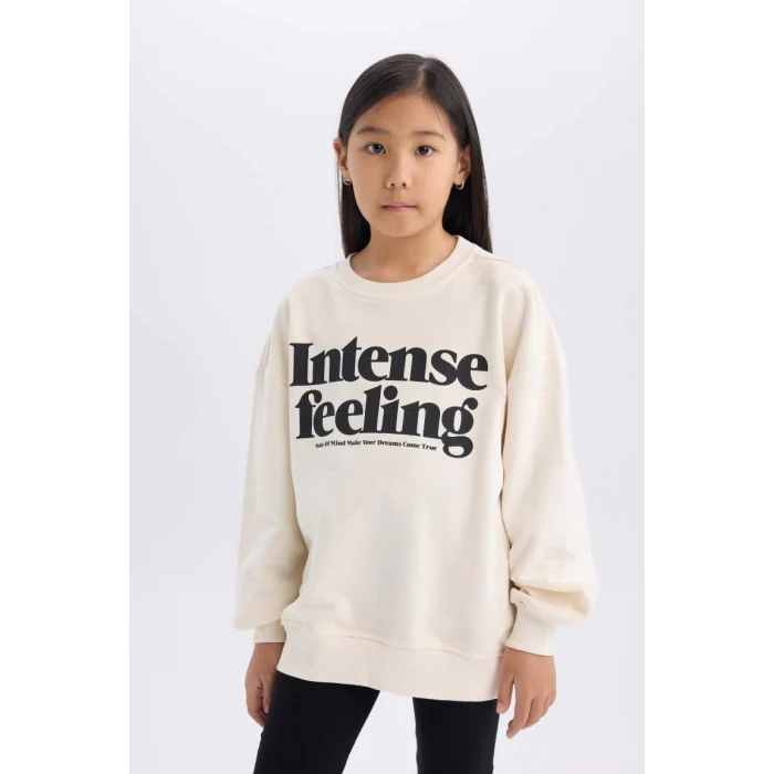 A6808 Baskılı Sweatshirt Tayt 2li Takım