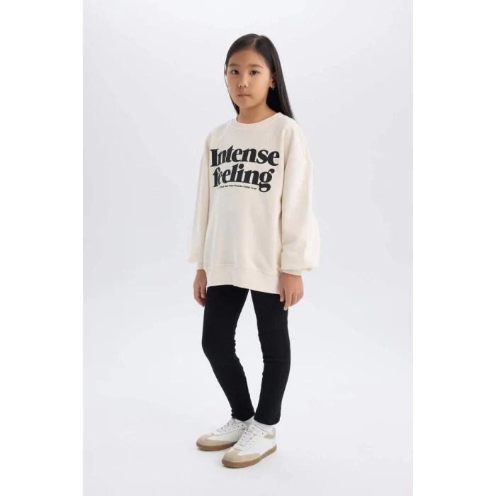 A6808 Baskılı Sweatshirt Tayt 2li Takım