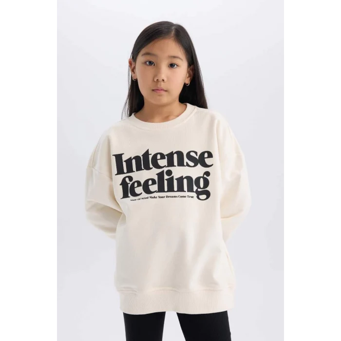 A6808 Baskılı Sweatshirt Tayt 2li Takım