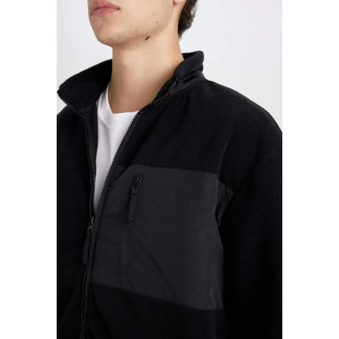 A6892 Regular Fit Dik Yaka Fermuarlı Cepli Polar Hırka