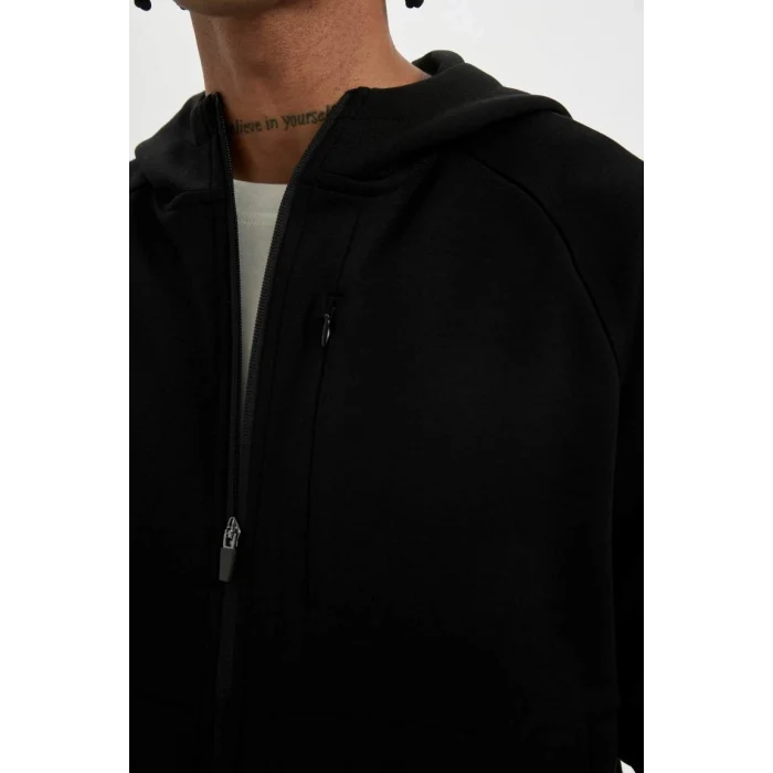 A6956 Slim Fit Fermuarlı Skuba Dalgıç Kumaş Hırka