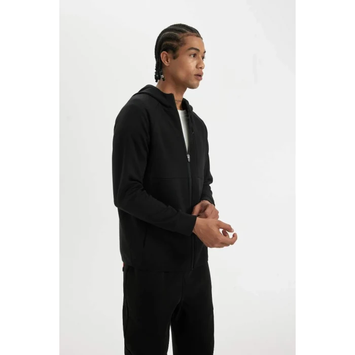 A6956 Slim Fit Fermuarlı Skuba Dalgıç Kumaş Hırka