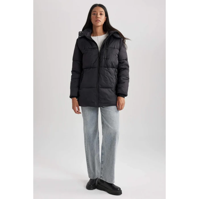 A7167 Su Geçirmez Relax Fit Kapüşonlu Mont