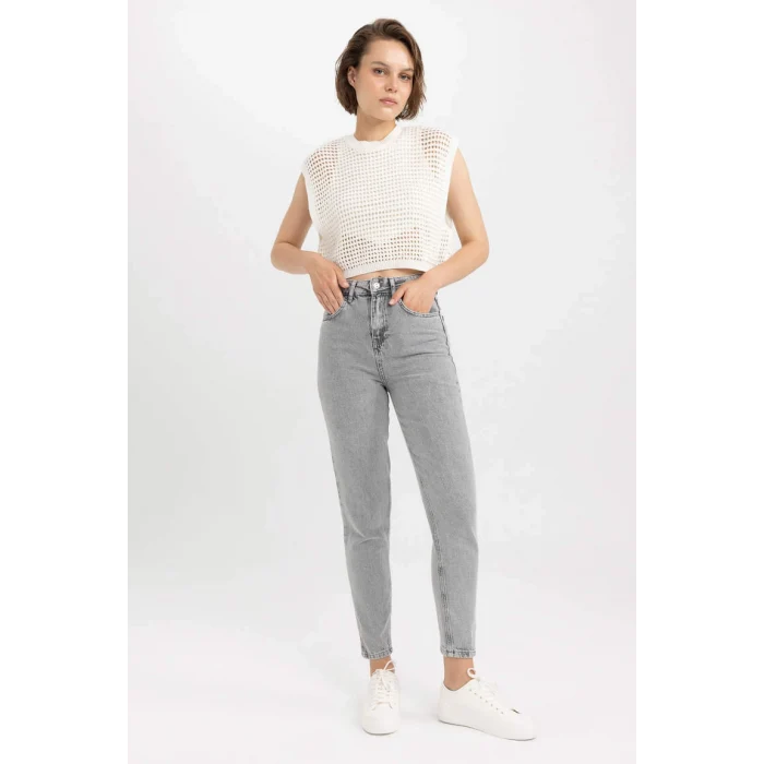 A7491 Mom Fit Jean Bilek Boy Pantalon