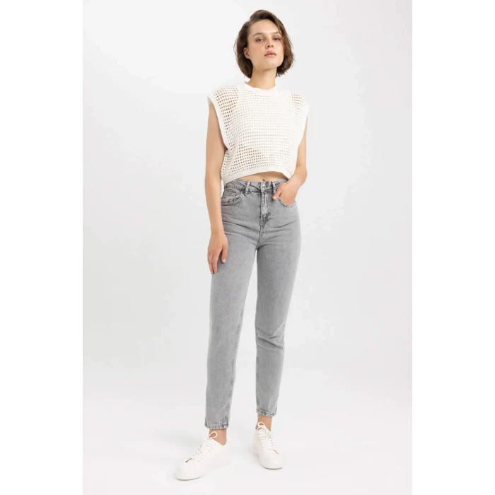 A7491 Mom Fit Jean Bilek Boy Pantalon