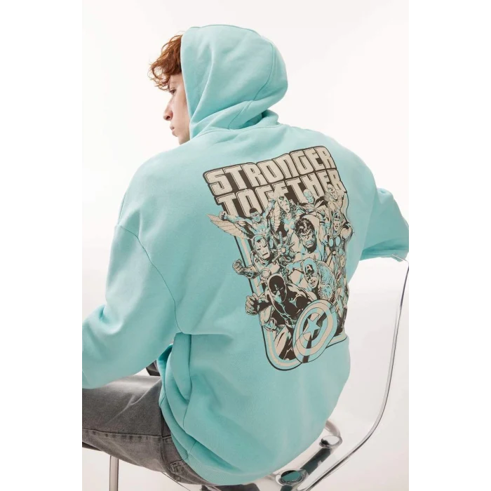 A7877 Marvel Comics Oversize Kapüşon Sweatshirt