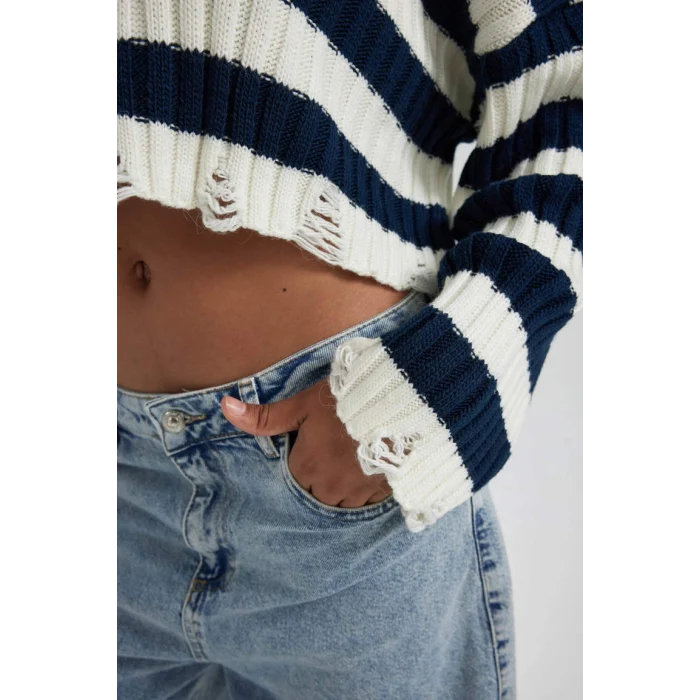 A8152 Regular Fit Bisiklet Yaka Triko Kazak