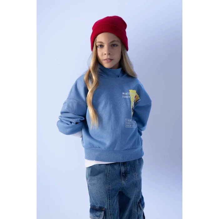 A8415 Oversize Geniş Kalıp Kapüşonlu İçi Yumuşak Tüylü Kalın Sweatshirt