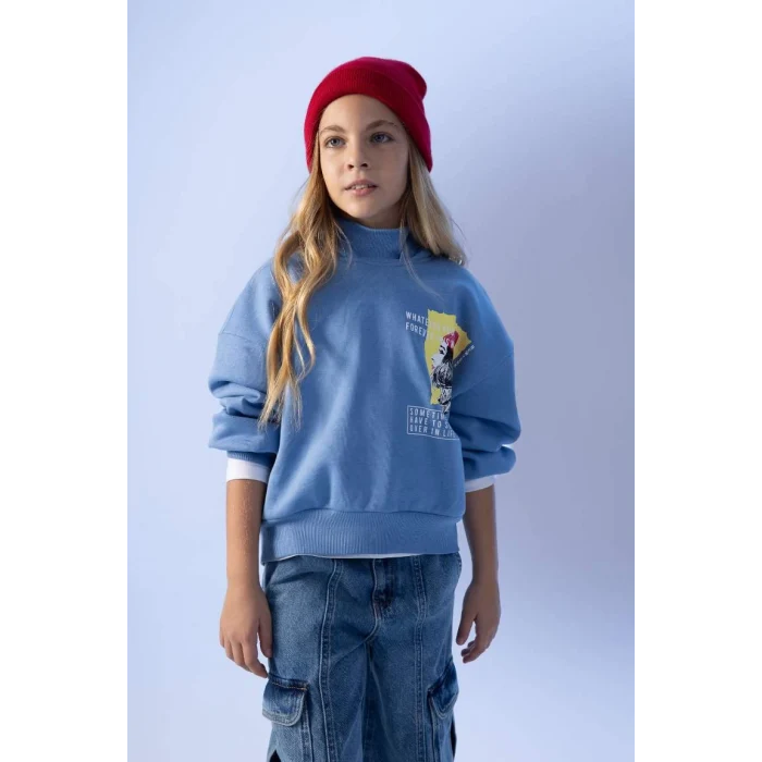 A8415 Oversize Geniş Kalıp Kapüşonlu İçi Yumuşak Tüylü Kalın Sweatshirt