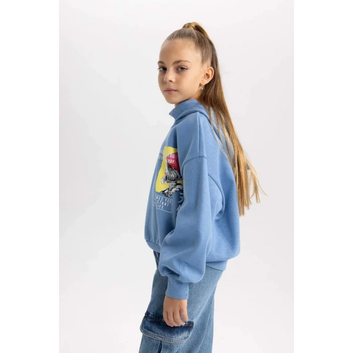 A8415 Oversize Geniş Kalıp Kapüşonlu İçi Yumuşak Tüylü Kalın Sweatshirt