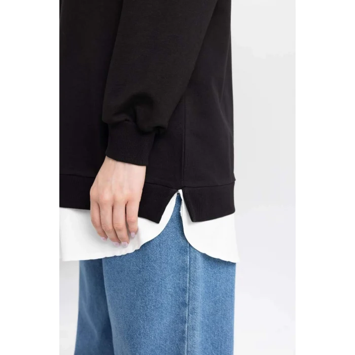 A9529 Regular Fit Bisiklet Yaka Sweatshirt Tunik