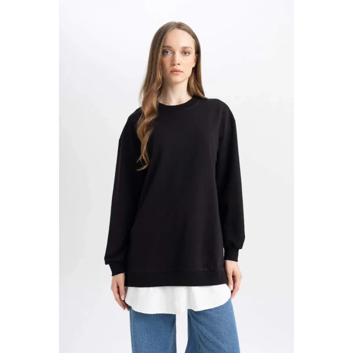 A9529 Regular Fit Bisiklet Yaka Sweatshirt Tunik