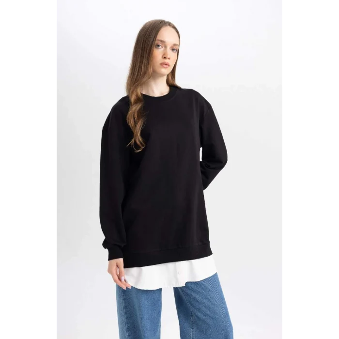 A9529 Regular Fit Bisiklet Yaka Sweatshirt Tunik