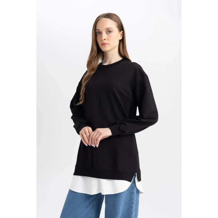 A9529 Regular Fit Bisiklet Yaka Sweatshirt Tunik