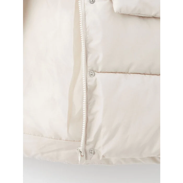 LCW Kids Gri Kapüşonlu Kız Çocuk Mont