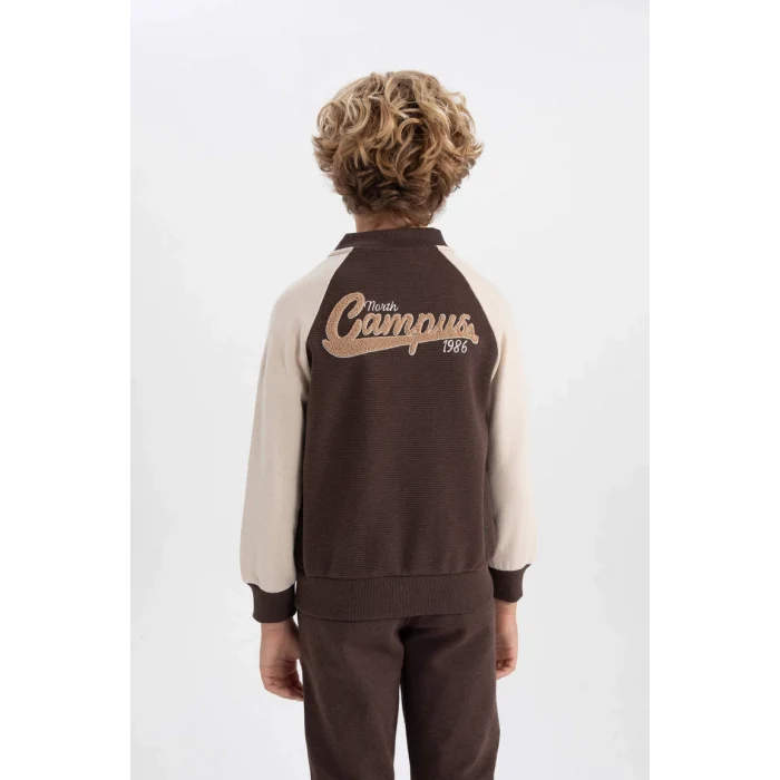 B1911 Nakışlı Kolej Yaka Bomber Hırka