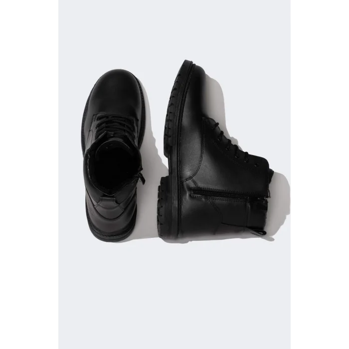 B2633 Düz Taban Suni Deri Bot