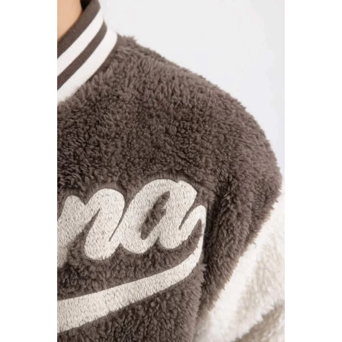 B3036 Kolej Yaka Pelüş Bomber Hırka