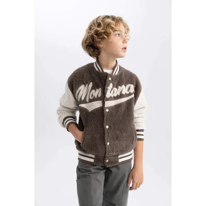 B3036 Kolej Yaka Pelüş Bomber Hırka