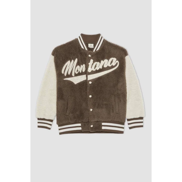 B3036 Kolej Yaka Pelüş Bomber Hırka