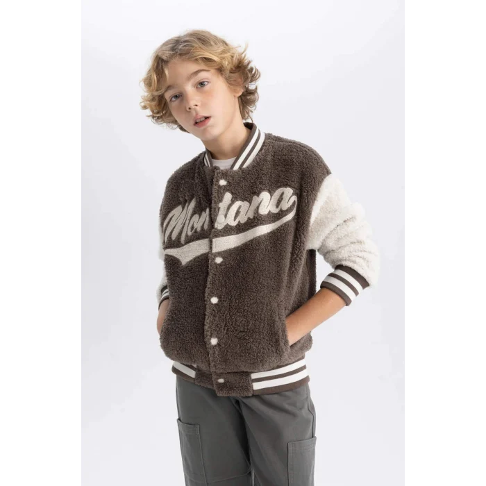 B3036 Kolej Yaka Pelüş Bomber Hırka