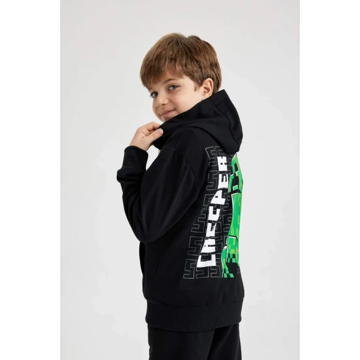 B3069 Erkek Çocuk Minecraft Kapüşonlu Sweatshirt