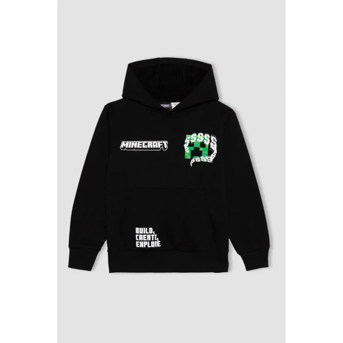 B3069 Erkek Çocuk Minecraft Kapüşonlu Sweatshirt