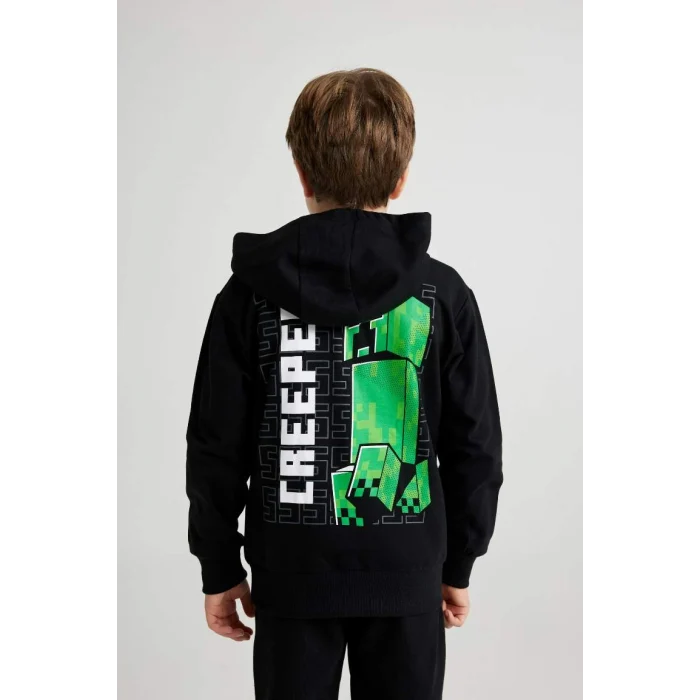 B3069 Erkek Çocuk Minecraft Kapüşonlu Sweatshirt