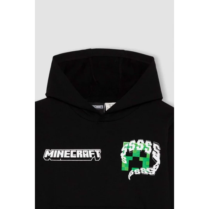 B3069 Erkek Çocuk Minecraft Kapüşonlu Sweatshirt