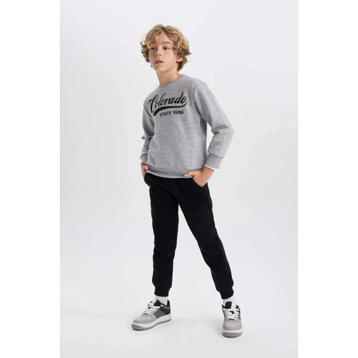 B3576 Baskılı Sweatshirt Eşofman Altı 2li Takım