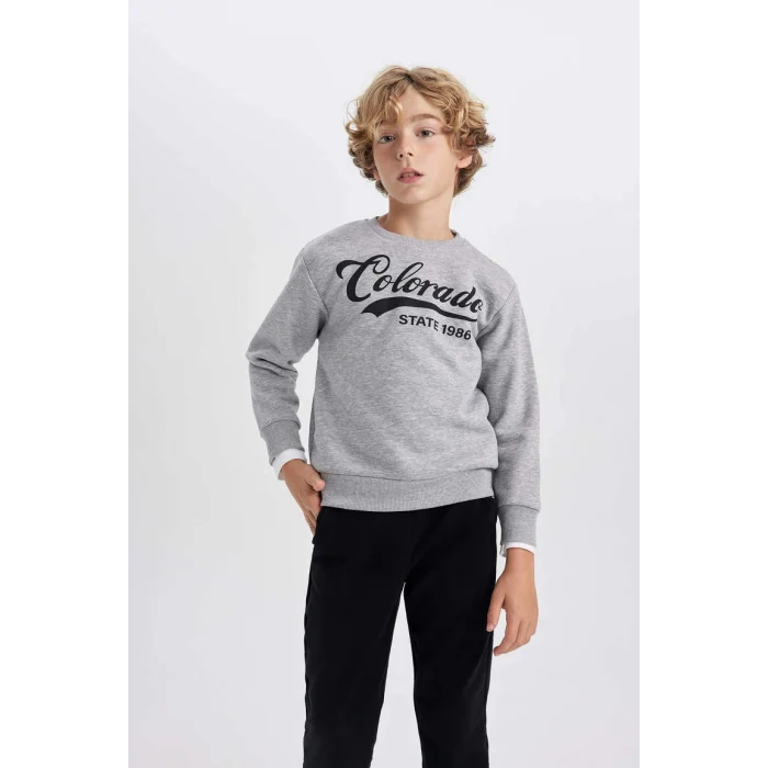 B3576 Baskılı Sweatshirt Eşofman Altı 2li Takım