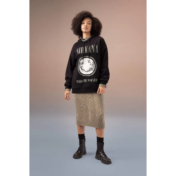 B3663 Nirvana Oversize Fit Kapüşonlu Sweatshirt