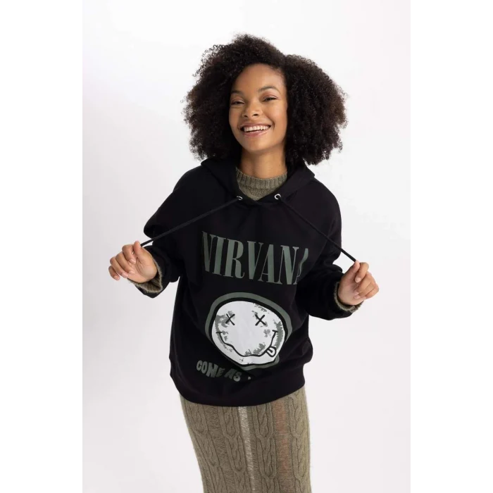 B3663 Nirvana Oversize Fit Kapüşonlu Sweatshirt