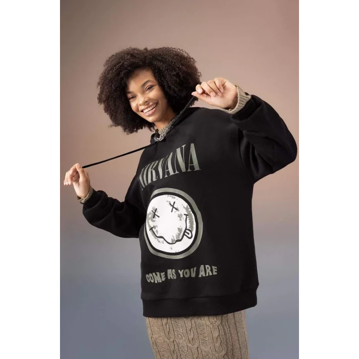 B3663 Nirvana Oversize Fit Kapüşonlu Sweatshirt