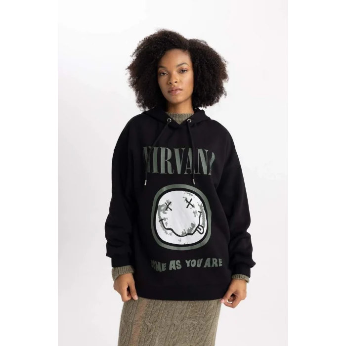 B3663 Nirvana Oversize Fit Kapüşonlu Sweatshirt