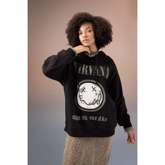 B3663 Nirvana Oversize Fit Kapüşonlu Sweatshirt